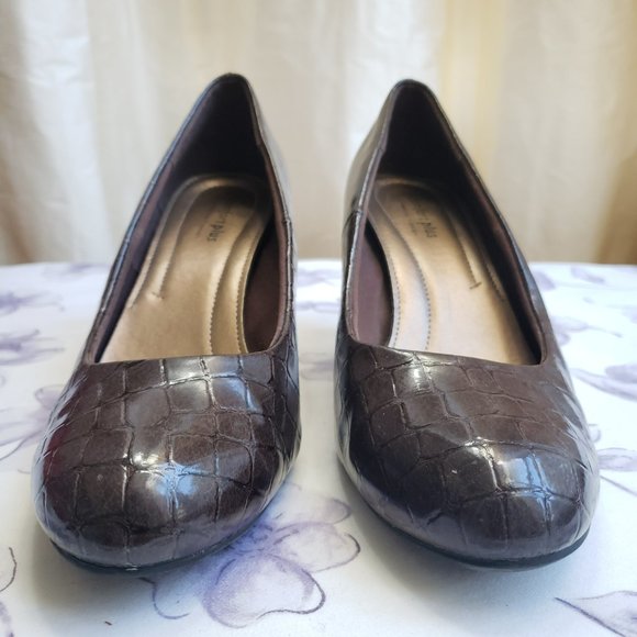 Comfort Plus by Predictions Brown Slip-on Heel Pumps Shoes Women's Size 9 1/2 - Picture 2 of 9